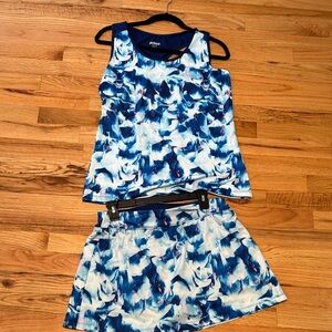 Prince Blue and White Patterned Tennis Top/skirt